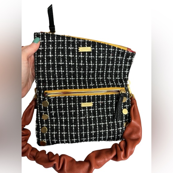 EUC Dillion Small Crossbody Limited Edition Midnight Trellis Brushed Gold Tone - Picture 12 of 17